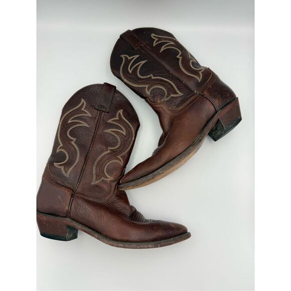 Justin Mens Brown Bay Apache Full Grain Leather Buck Western Cowboy Boots Size 9 main image 7